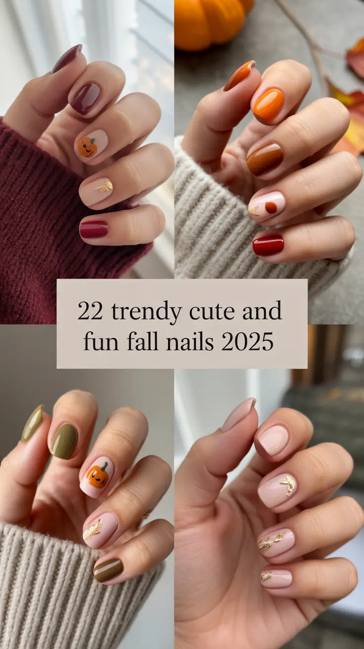Trendy Cute and Fun Fall Nails 2025: Autumn Almond Shape Inspo for Every Mood