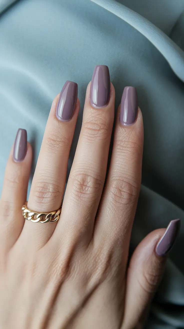 early fall nails Dusty Mauve Squared Off
