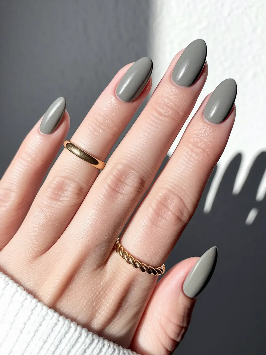 early fall nails Cool Sage Green Simplicity