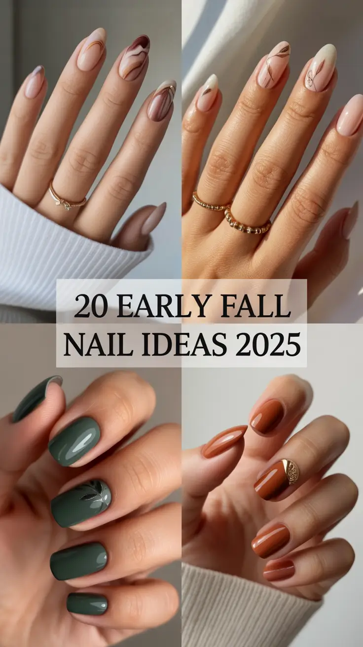 Early Fall Nail Ideas 2025: Best Almond and French Tip Designs to Try This Season