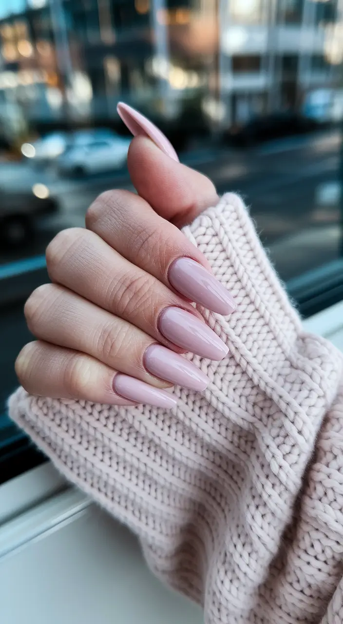 fall acrylic nails short Milky Mauve for Soft Autumn Days