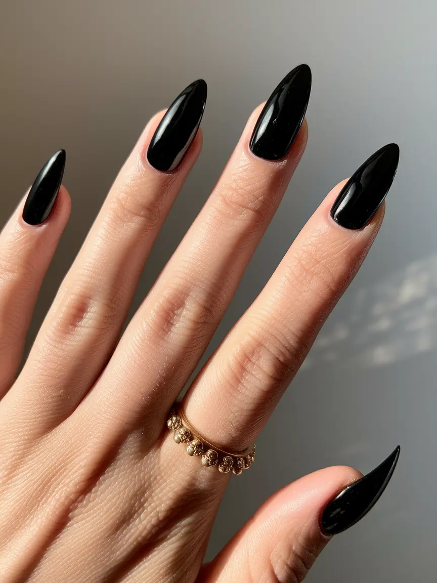 baddie Jet Black Drama in Almond Form