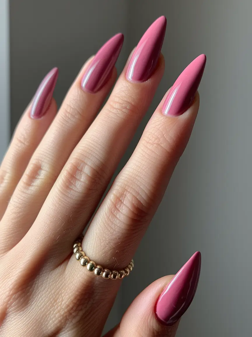 fall acrylic nails autumn Vintage Rose Almond for That ’90s Mood
