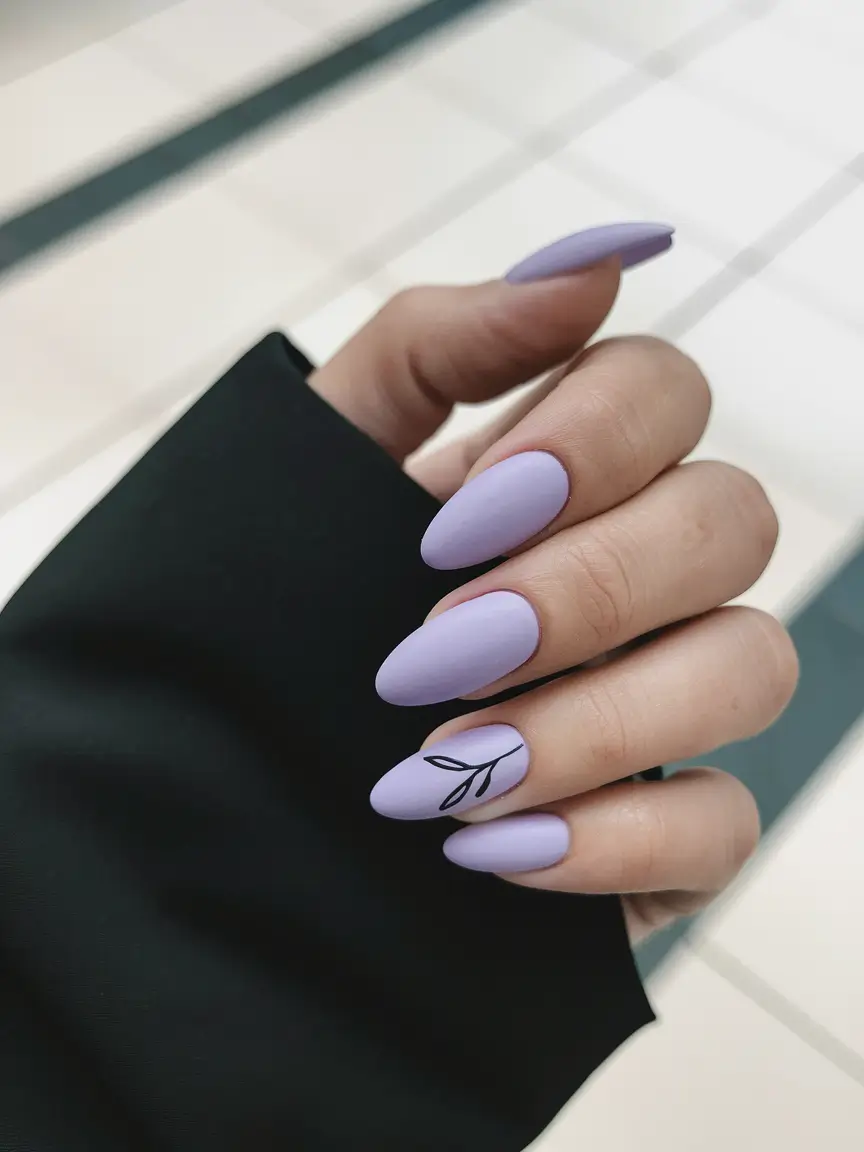 fall acrylic nails short Soft Lilac Simplicity with a Twist