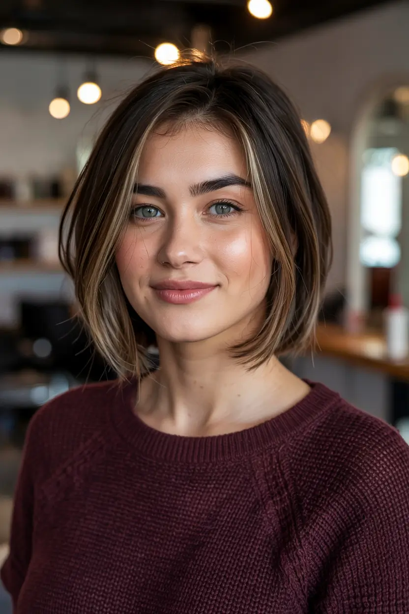 fall bob haircut Face-Framing French Bob with Subtle Balayage