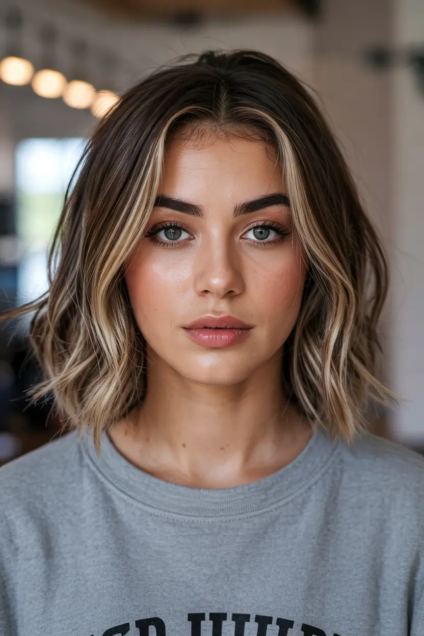 fall bob haircut Undone Razored Bob with Ash Blonde Ends