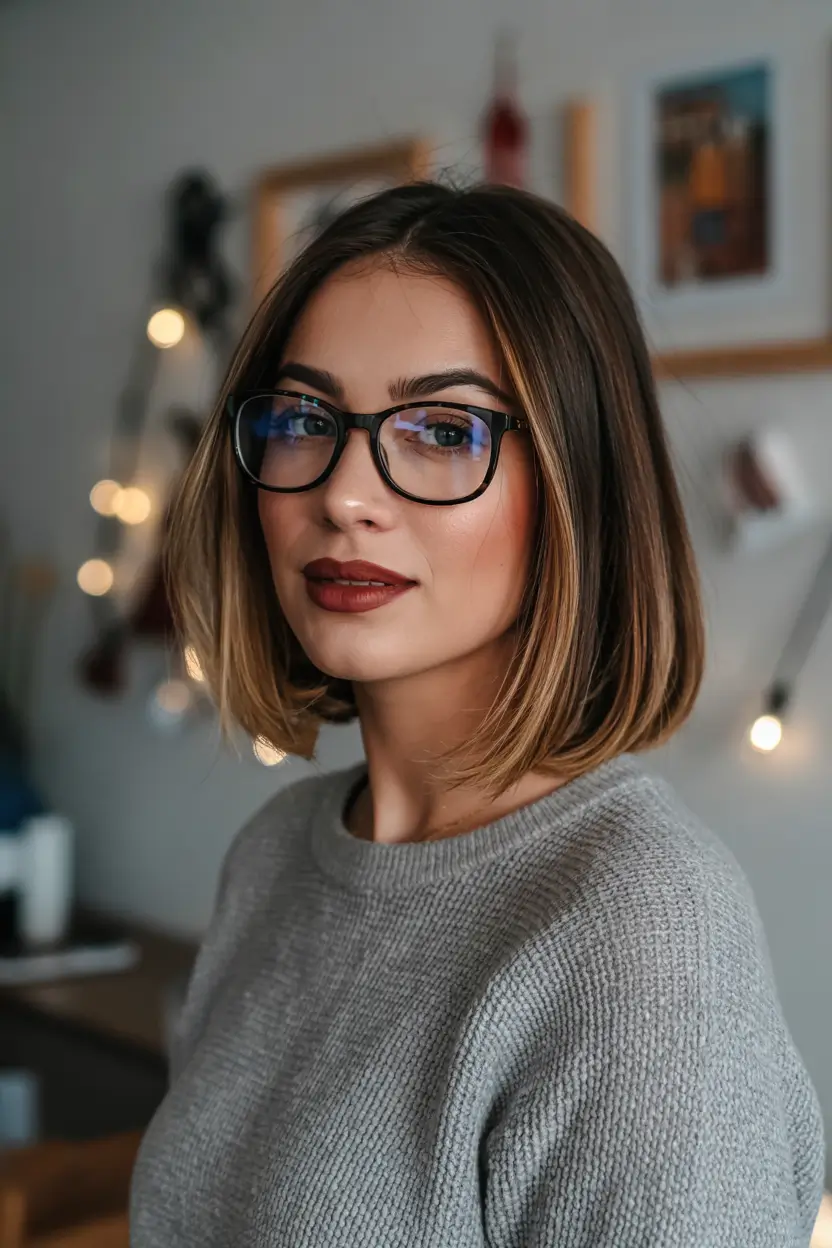 fall bob haircut Timeless Honey Bob with Scholarly Polish