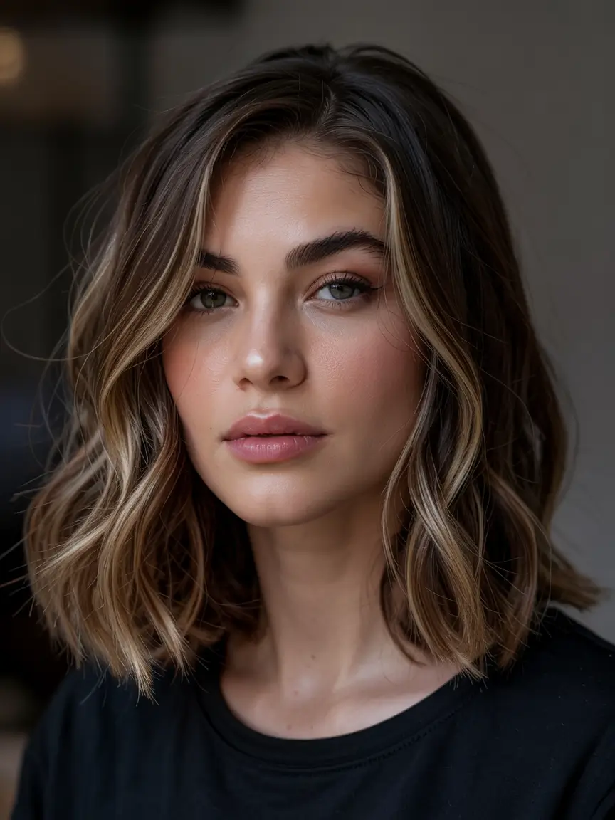 fall bob haircut Golden-Lit Texture with Dimensional Highlights