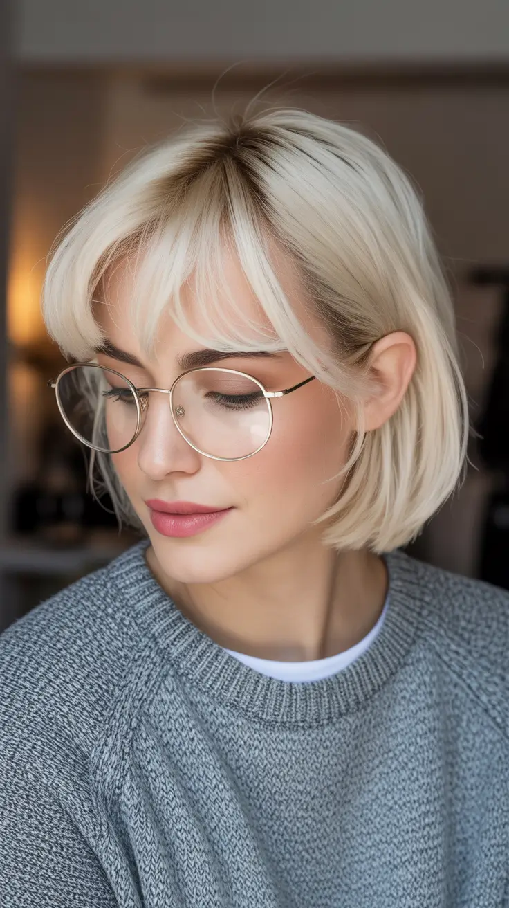 fall bob hairstyles Smooth Blunt Bob with Subtle Layers