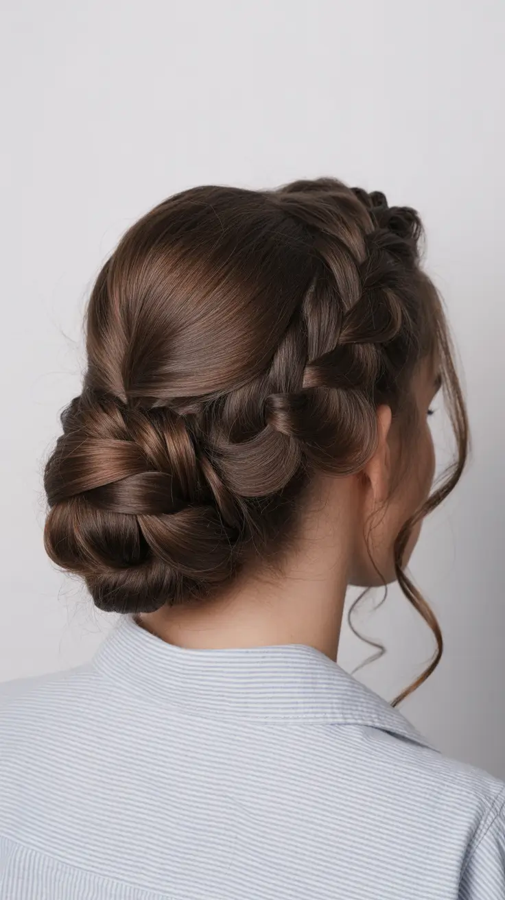 protective hairstyles braids for fall Milkmaid-Inspired Braided Chignon