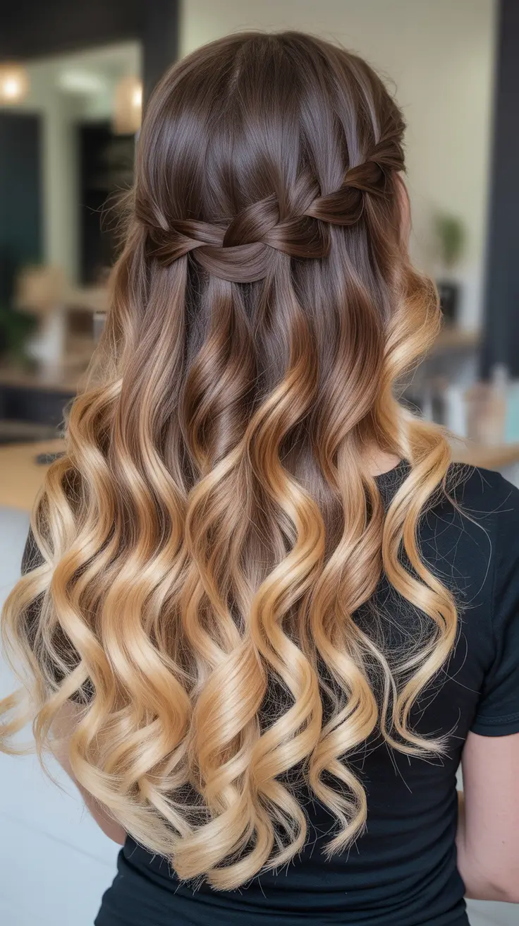 fall braids hairstyles Half-Up Crown Braids with a Wild Twist