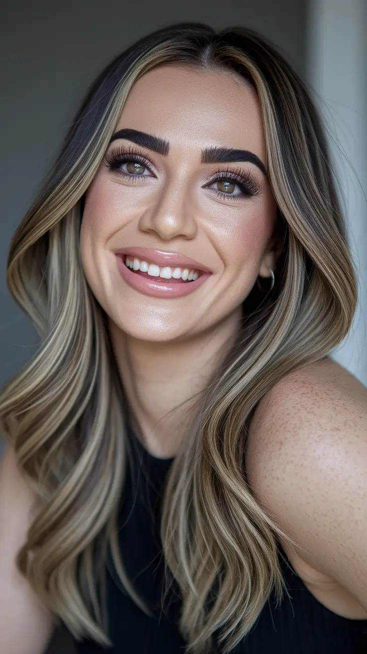 fall brown hair color with money piece Caramel Glazed Layers