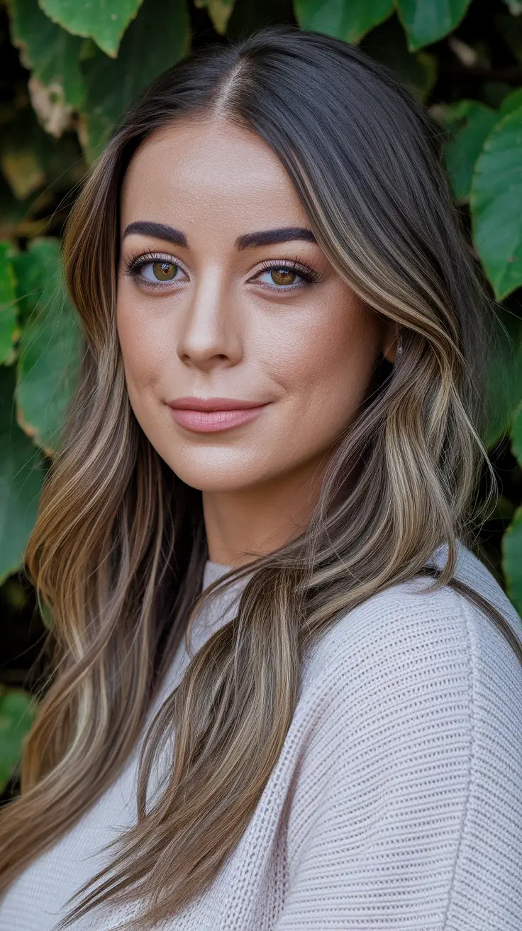 fall brown hair color no highlights Sleek Hazelnut Shine