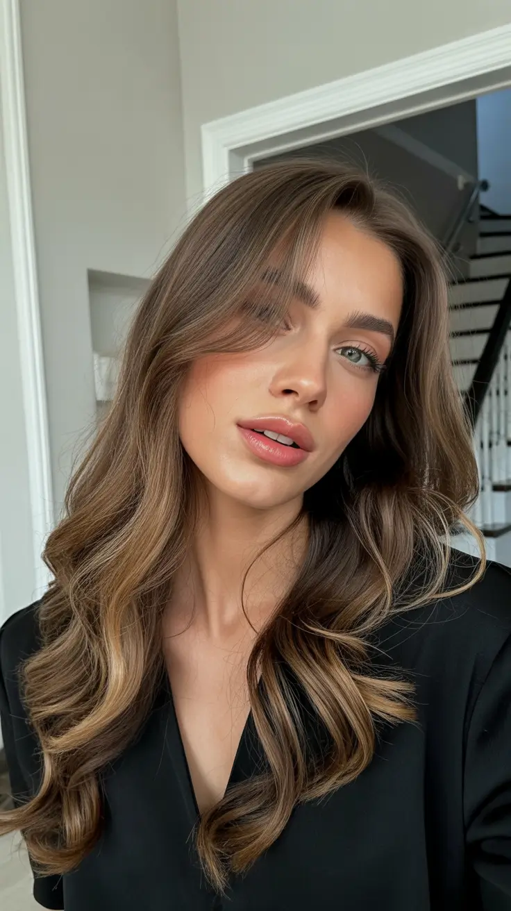 fall brunette hair color ideas Chestnut Waves and Cozy Intentions