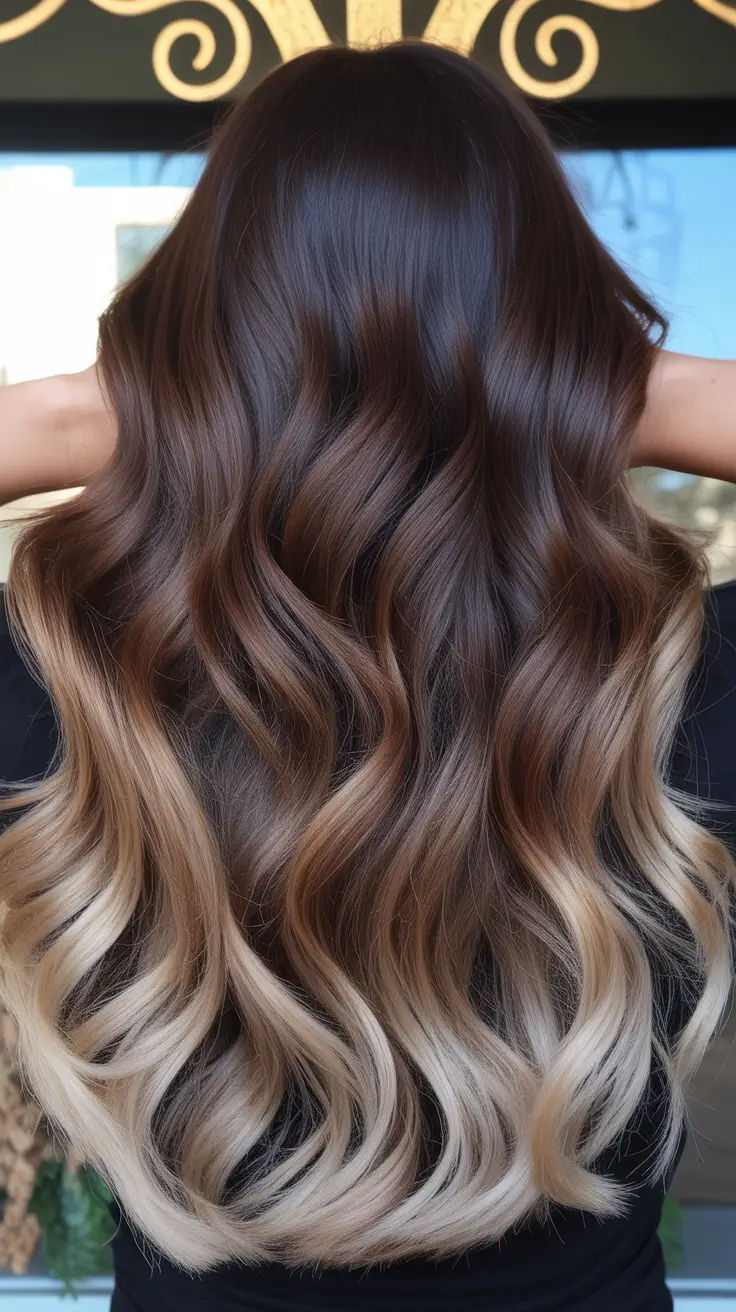 fall brunette hair color ideas Classic Cocoa Melt with Brightened Ends