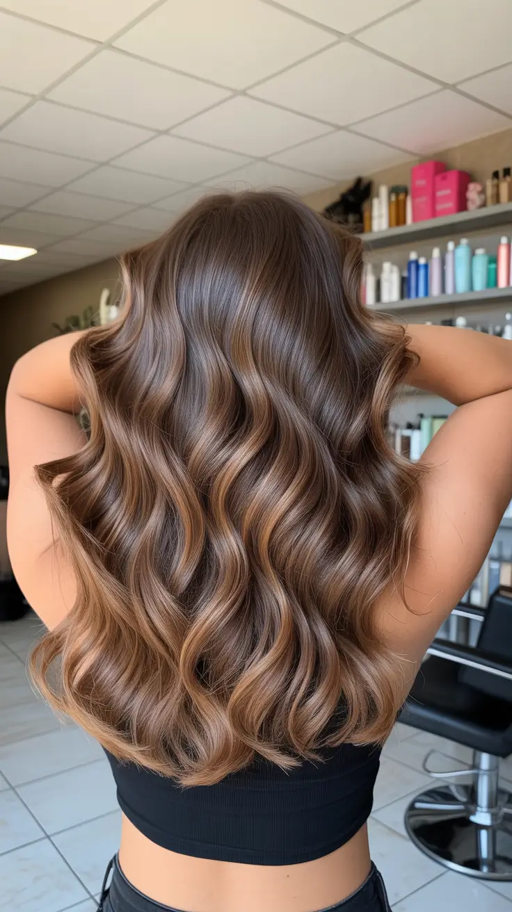fall brunette hair color ideas Toasted Almond Brunette with Glazed Finish