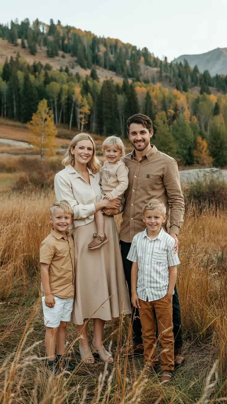 fall family photo outfits Earth-Toned Harmony for a Natural Look