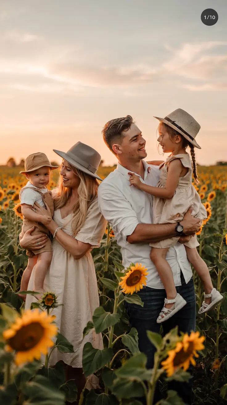 fall family photo outfits Sunflowers and Natural Style