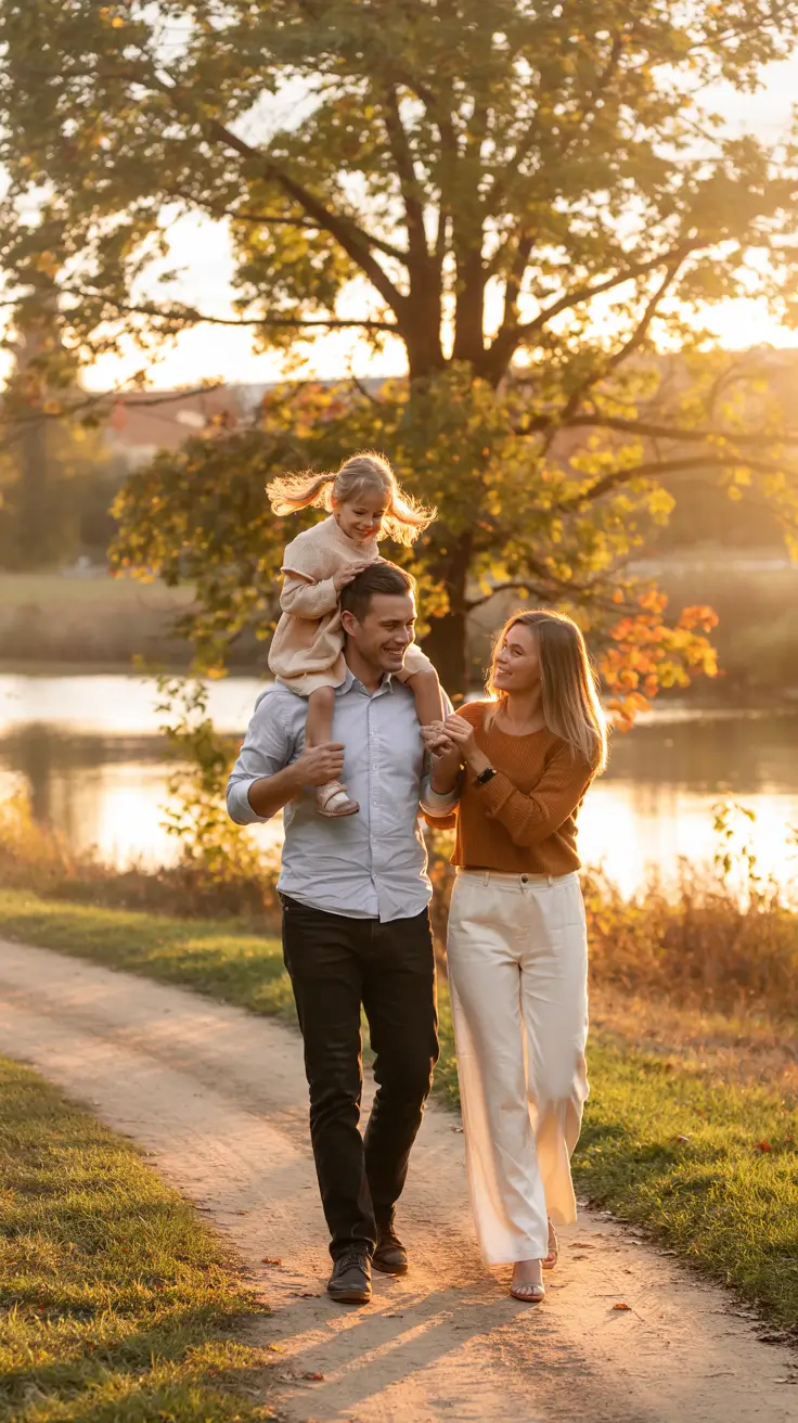 fall family photo outfits outdoor Golden Hour Neutrals for a Soft, Romantic Family Look