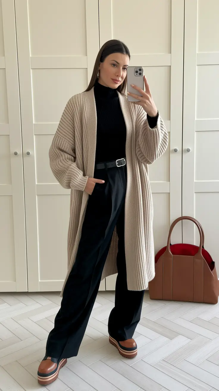 fall fashion outfits Long Cardigan Elegance for Everyday Office Style