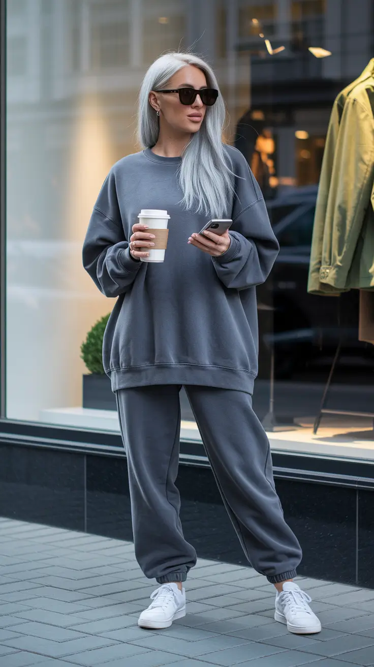 fall fashion outfits Head-to-Toe Charcoal in an Oversized Set