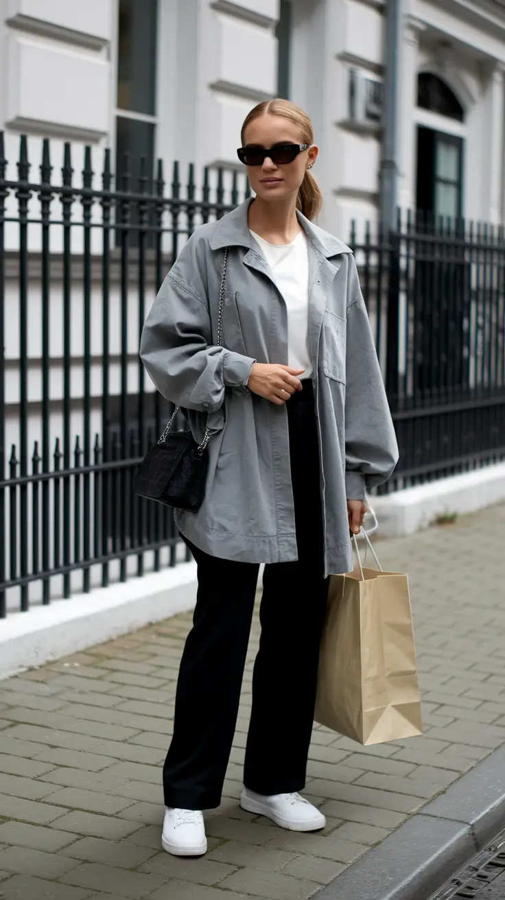 fall fashion outfits classy Monochrome Contrast with Soft Edge