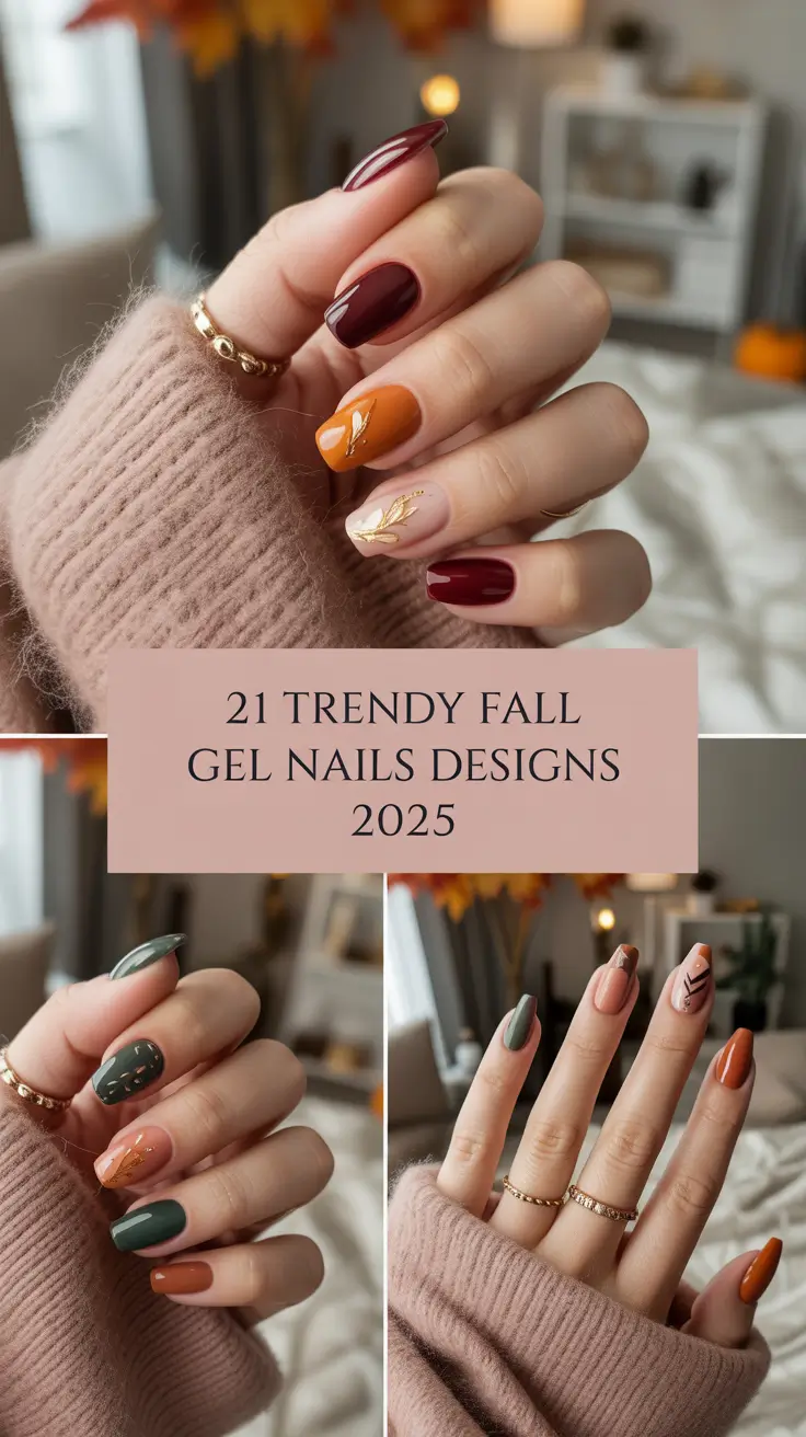 Trendy Fall Gel Nails Designs 2025 to Try This Autumn