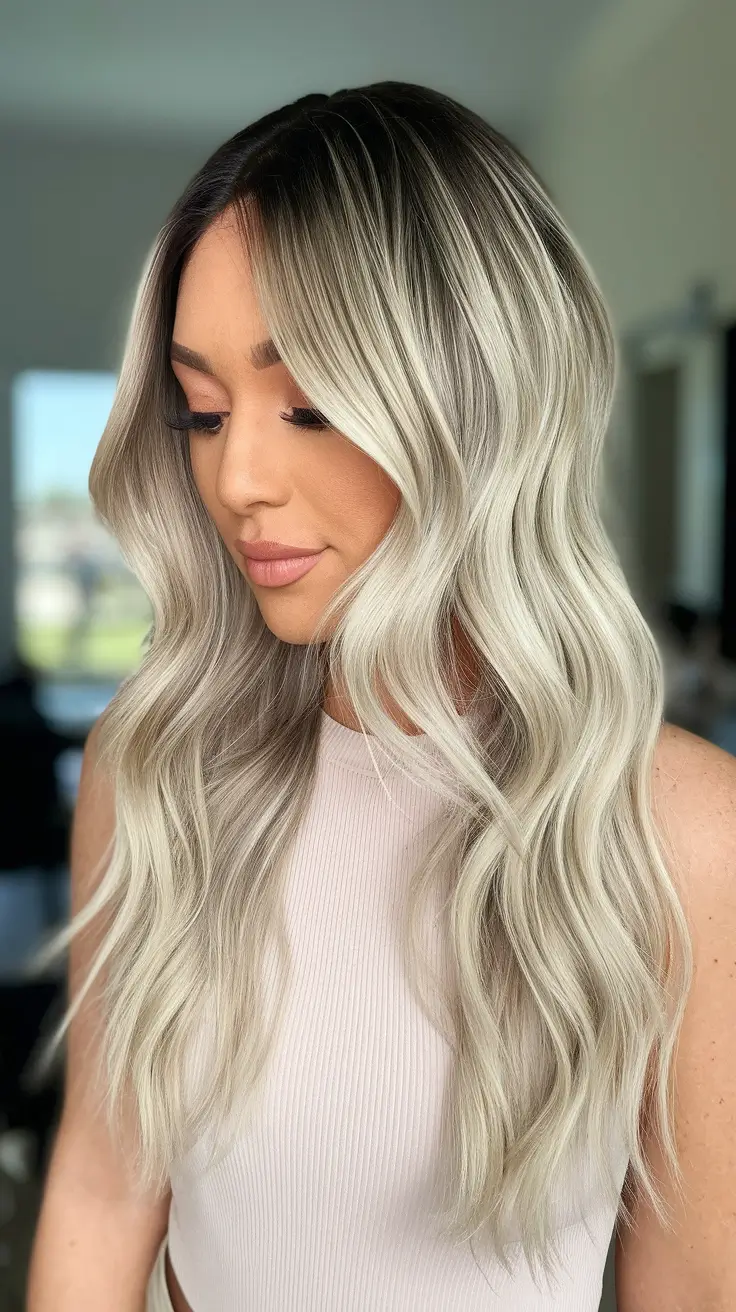 fall hair color for blondes Champagne Glow with Cool-Iced Transitions