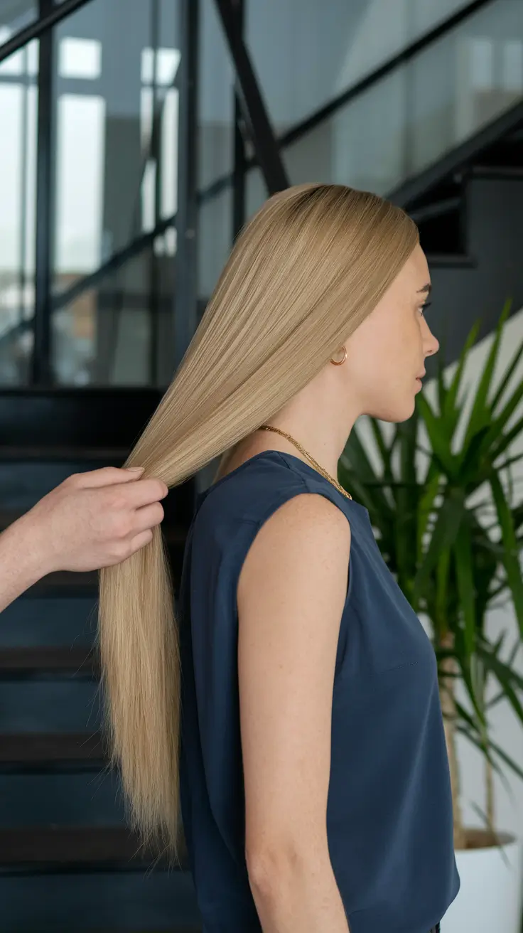 fall hair color for blondes Wheat-Toned Straight Length with Soft Golden Base