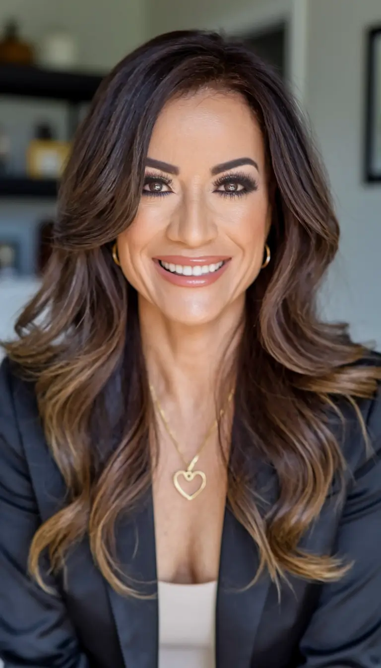 fall hair color for women over 40 Toffee Melt Layers for Subtle Sophistication