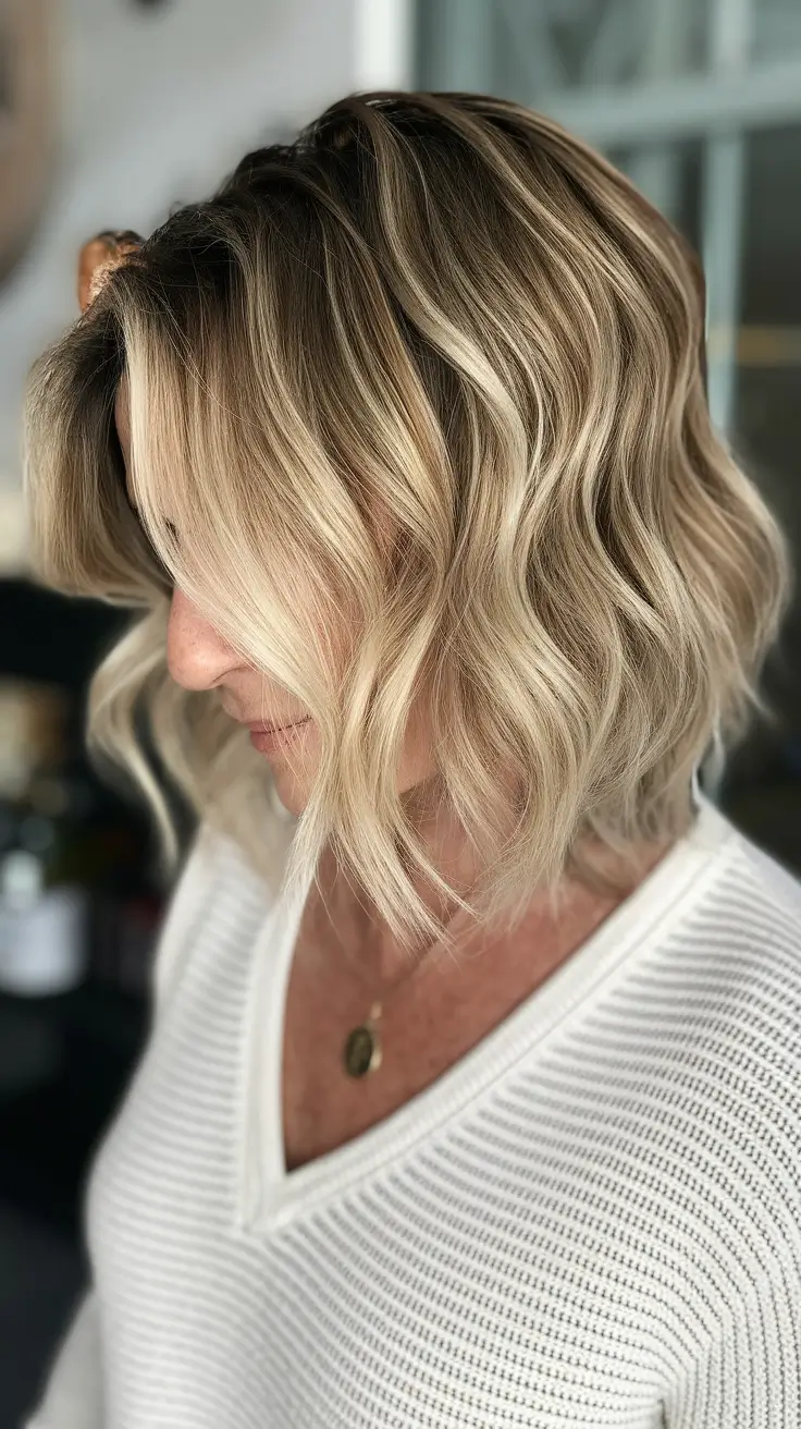 fall hair color for women over 50 Natural Silver Cascade with Face-Framing Layers