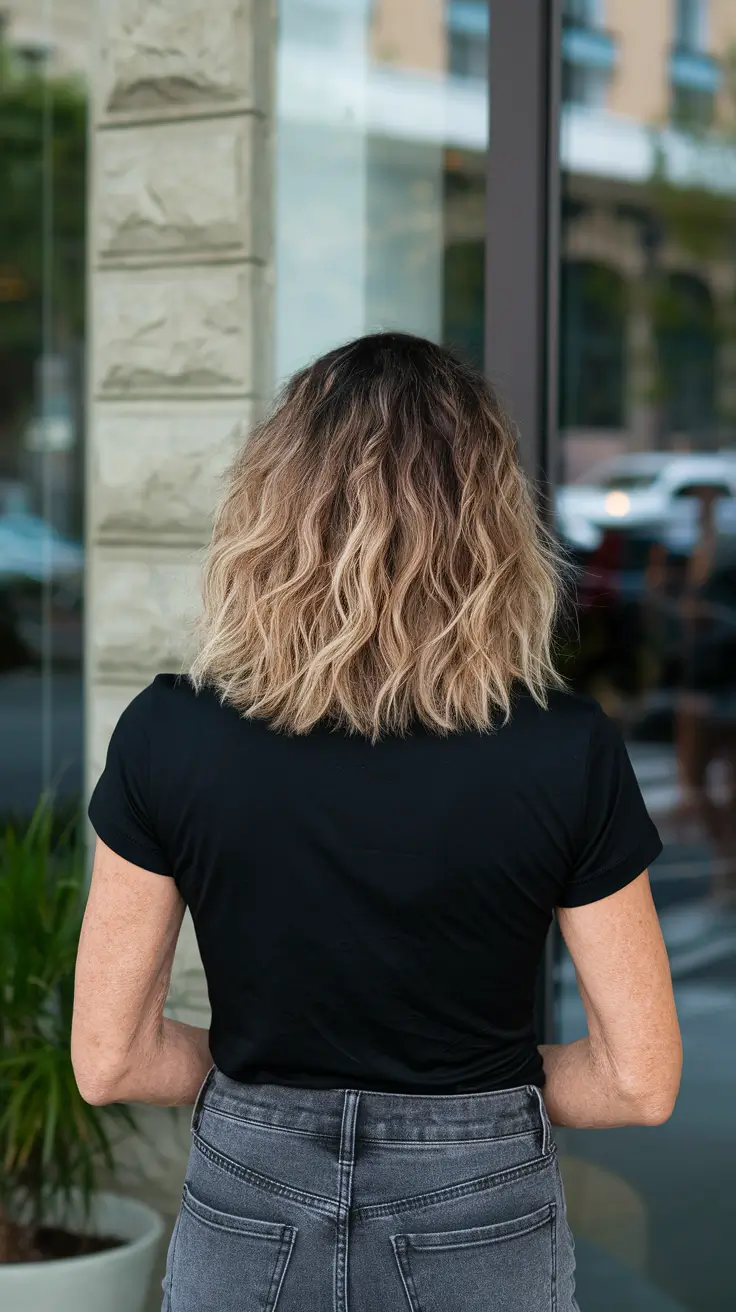 fall hair color women over 50 Beachy Root Melt with Autumn Volume