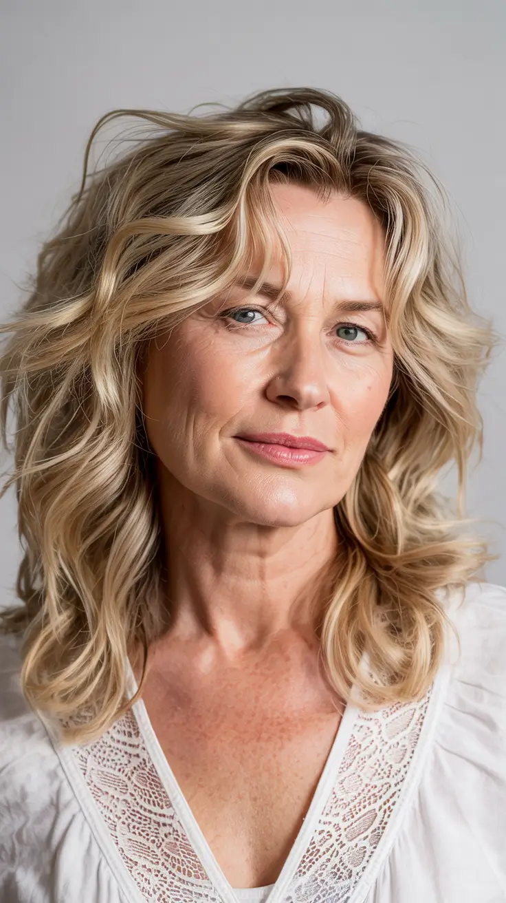 fall hair color for women over 60 Warm Honey Waves for Subtle Autumn Drama