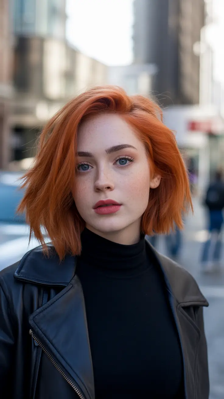 2025 Fall Hair Color Guide for Deep Skin Tones Curled Auburn Bob with Bold Texture
