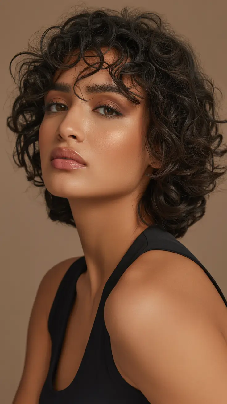 fall color deep wave hair Short Coils with Espresso Depth and Shine
