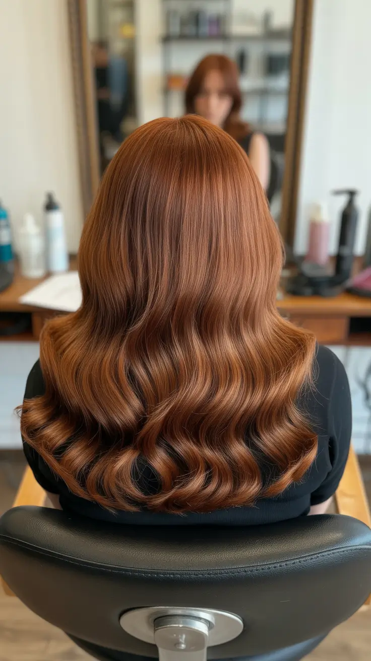 fall hair colors pale skin Classic Deep Auburn with a Cool Cinnamon Edge
