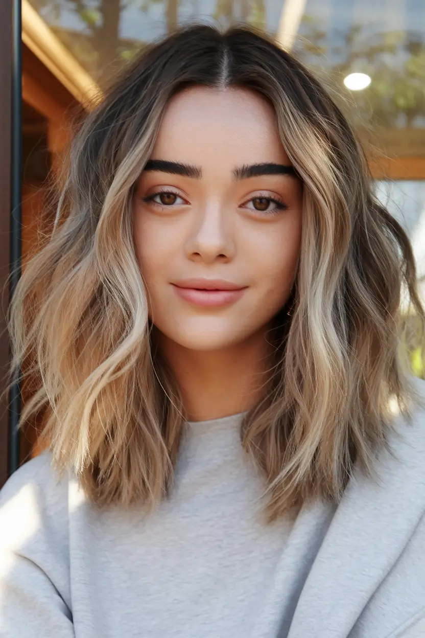 Fall hair colors for warm skin tones Buttery Soft Bronde with Root Depth