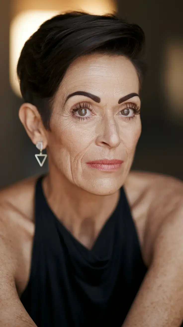 short haircuts for women over 40 2024 Soft Layers and Delicate Waves for Night Glam