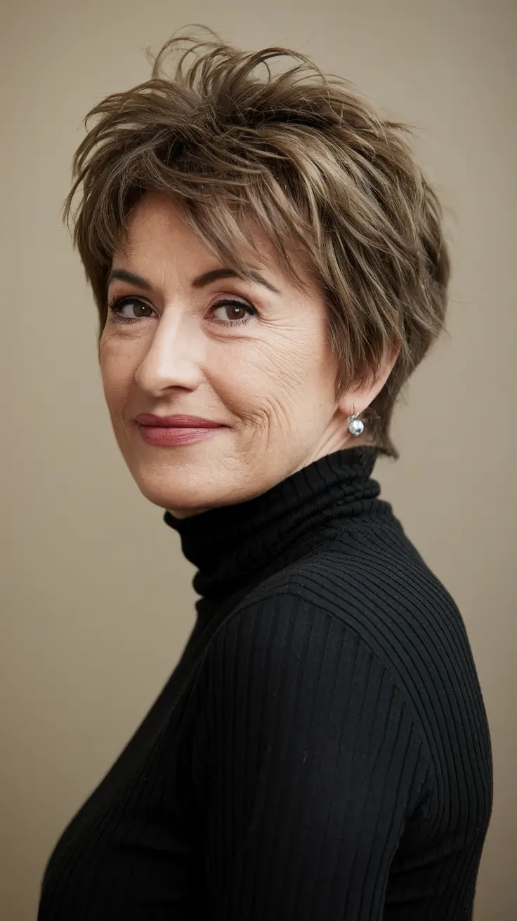 short haircuts for women over 40 2024 Soft Layers and Delicate Waves for Night Glam