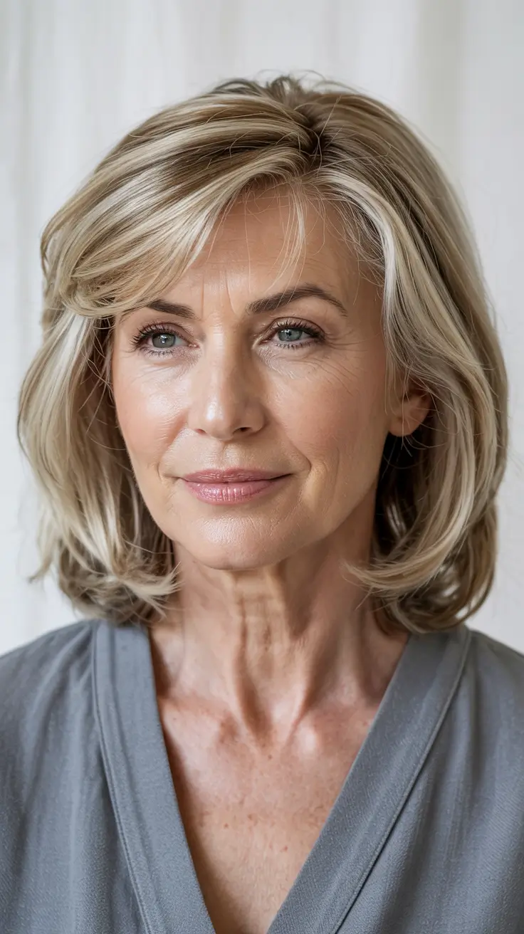 fall haircuts for women Volumized Blonde Bob with Soft Side Part