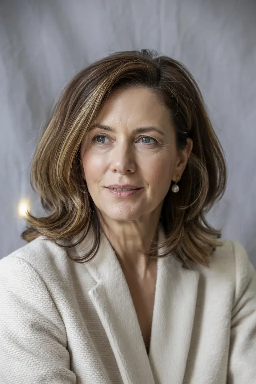 fall haircuts for women Dimensional Chestnut Flip with Undone Ends