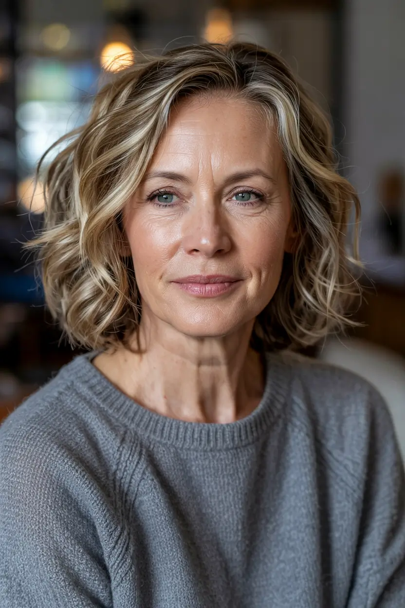 fall haircuts for women over 50 choppy waves with cozy confidence