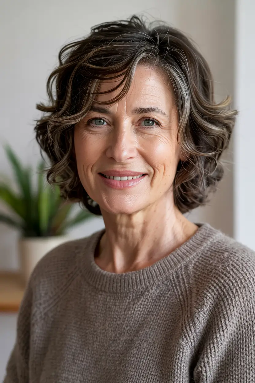fall haircuts for women over 50 curled elegance with dimension and lift