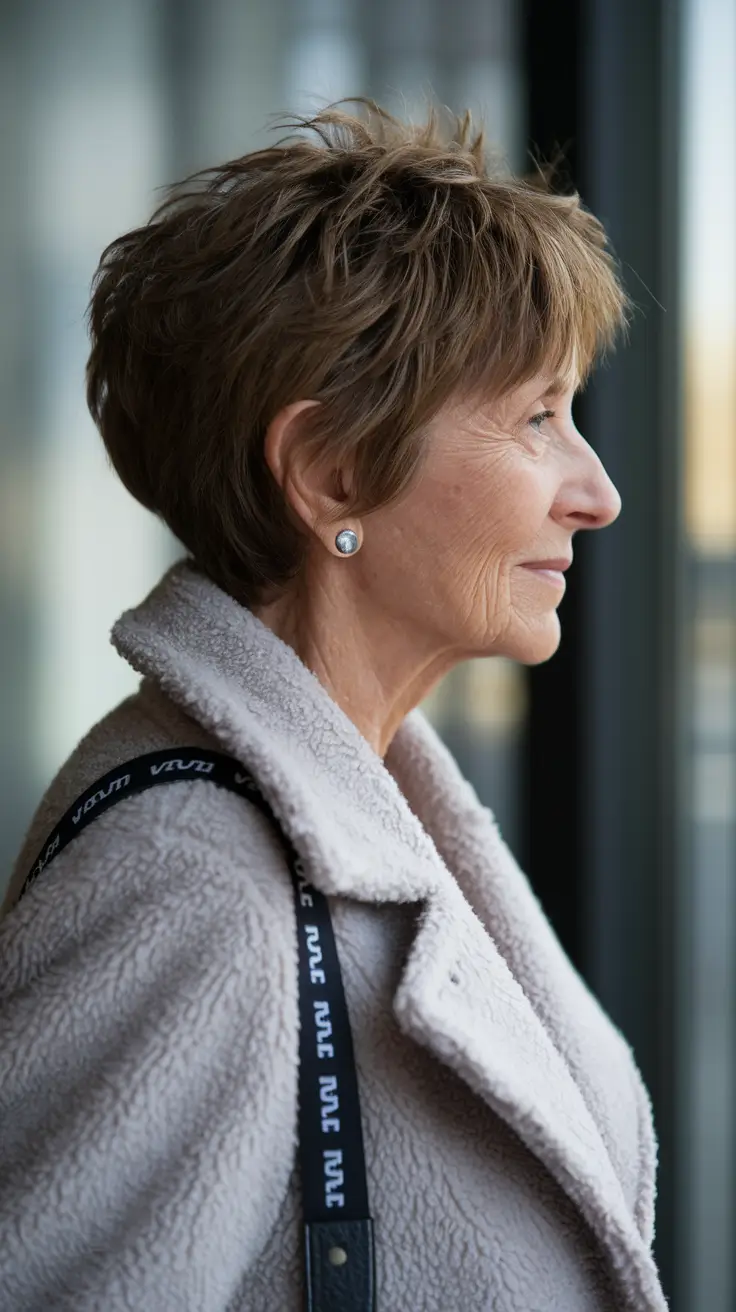 Fall haircuts for women over 60 Volumized Shaggy Bob with Bangs