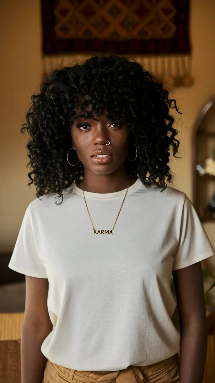 fall hairstyle black women Bold Curls with Retro Layers