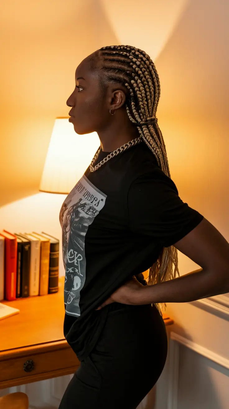 fall hairstyle black women Statement Blonde Cornrow Layers for Bold Fall Moods