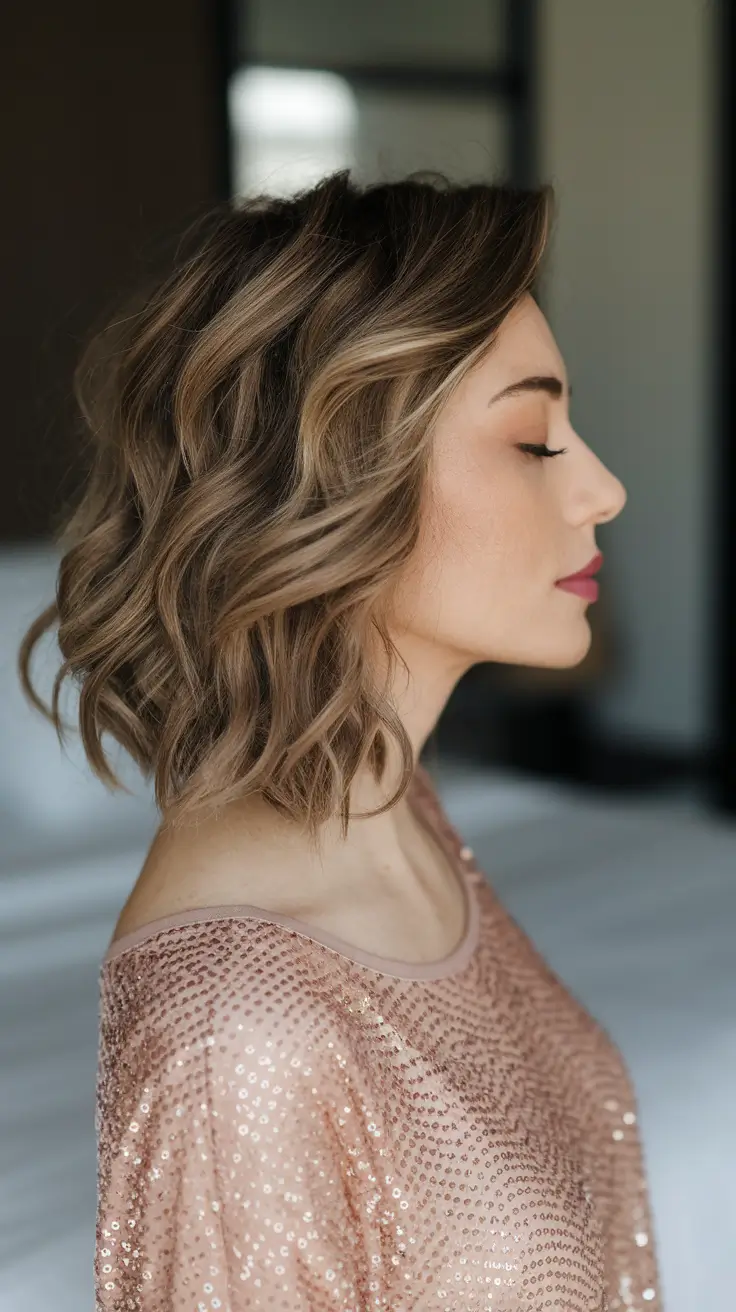 length hair curly Glossy Loose Waves with Side-Swept Lift