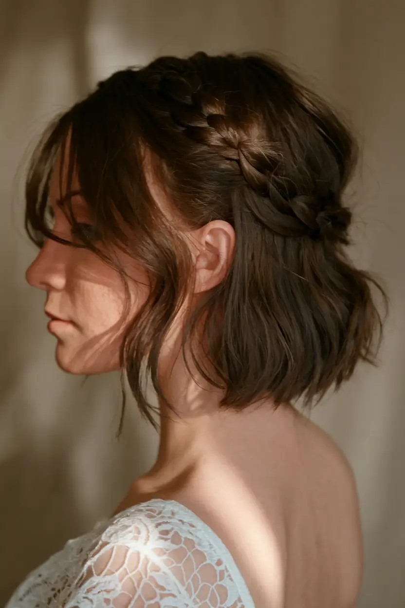 fall hairstyle short hair Soft Braids with Side Layers