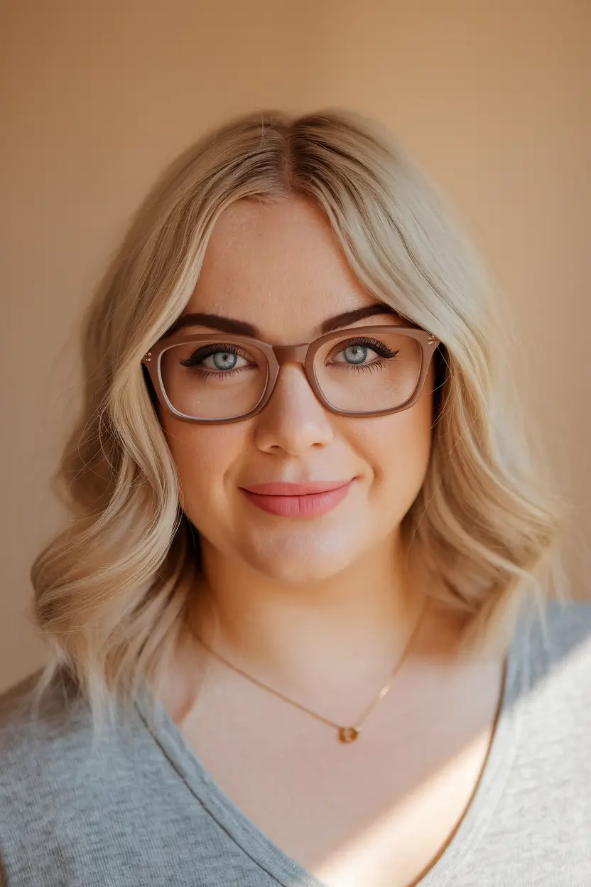fall hairstyles for round faces thin hair Bright Butter Blonde Lob with Clean Waves