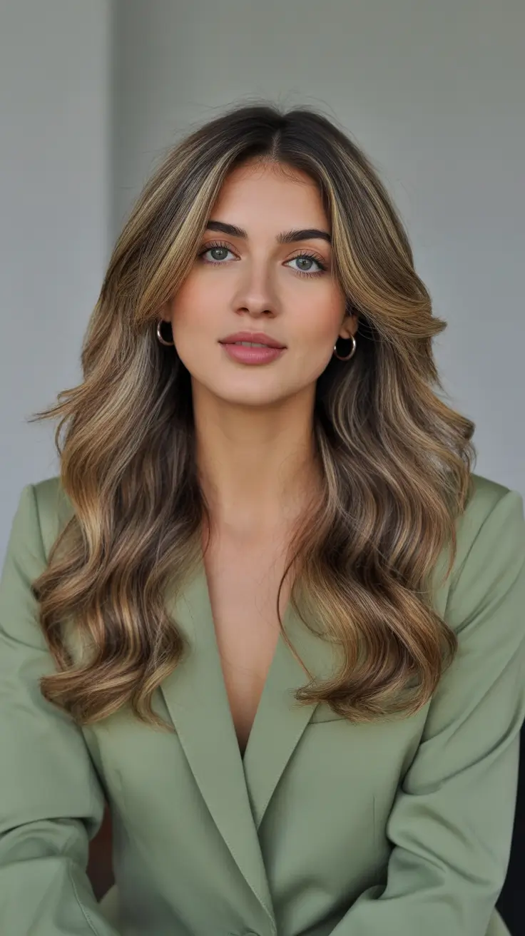 fall long haircuts Golden Hour Dimension with Polished Waves